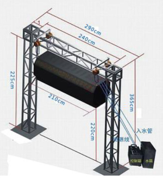 3D全息霧幕機/霧屏/水霧簾安裝調(diào)試示意圖